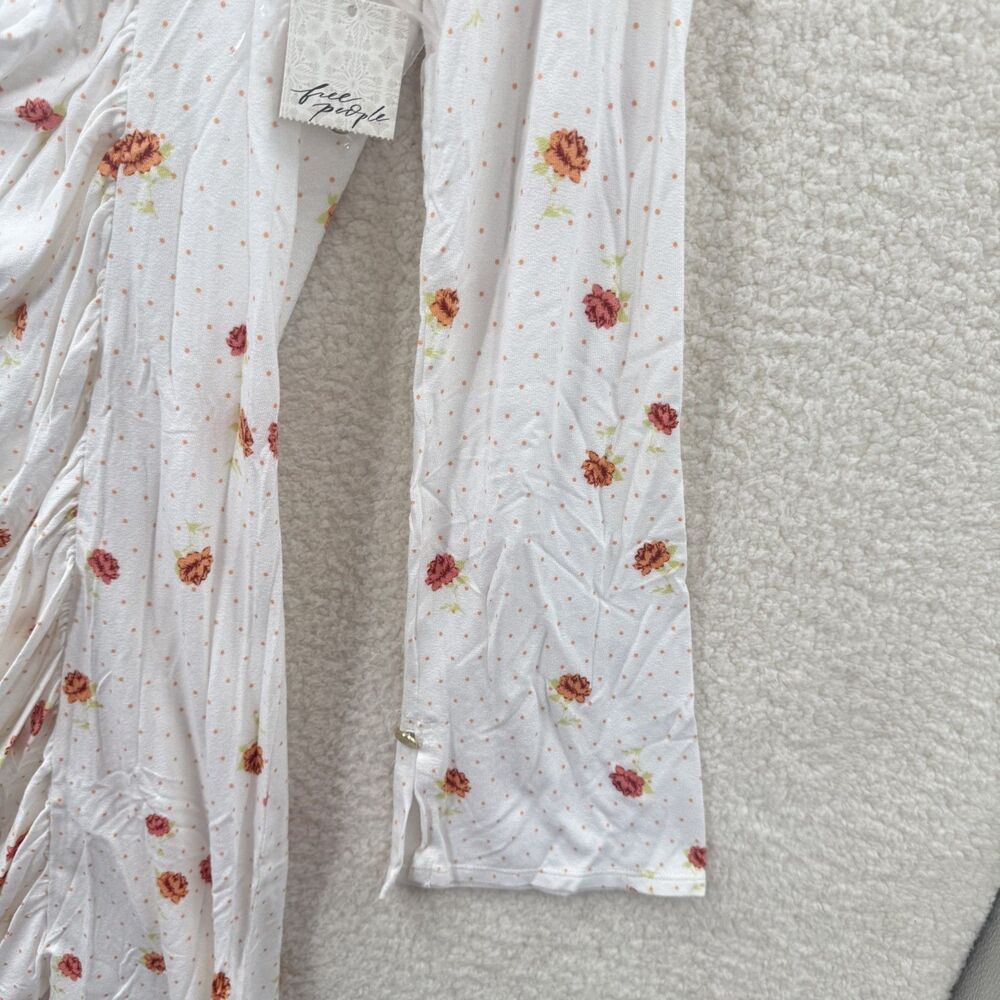 Free People Celia Mini Dress long sleeves Polka dot Floral print Size XL NWT - Picture 5 of 12